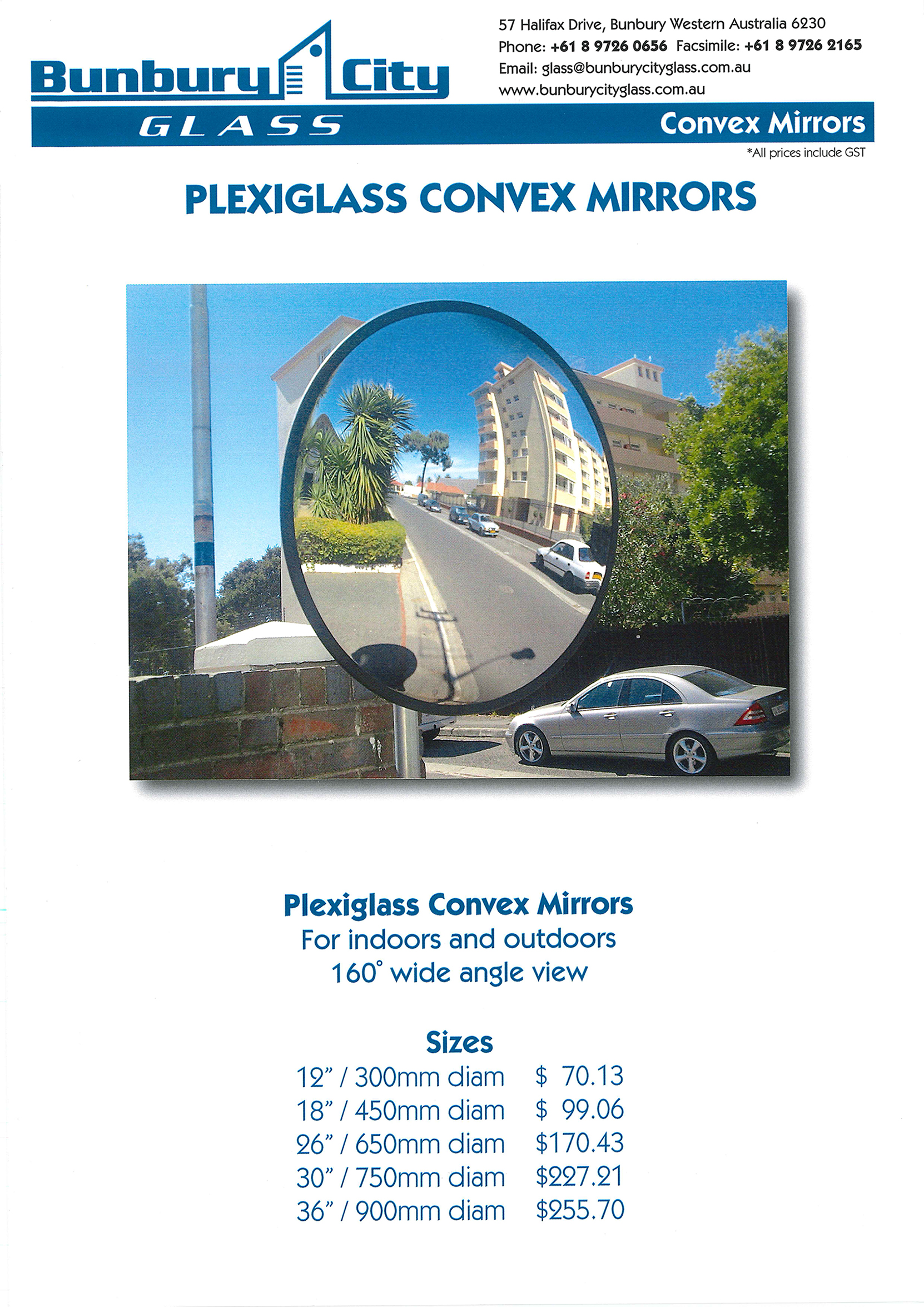 Bunbury City Glass | Convex Mirrors